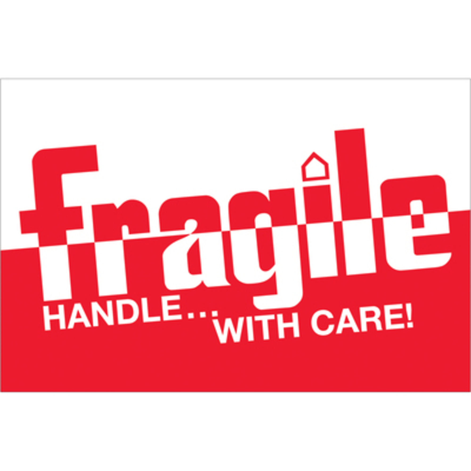 Stock Packaging Handle with Care Labels — 2in. x 3in., 500 Pcs, Model# DL1054